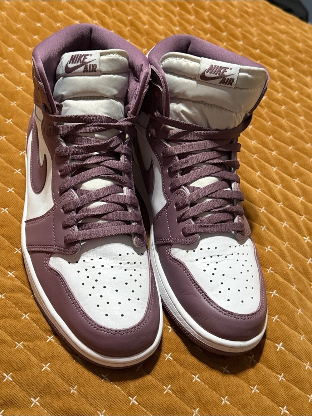 Nike Women's High-Top Sneakers - White and Burgundy